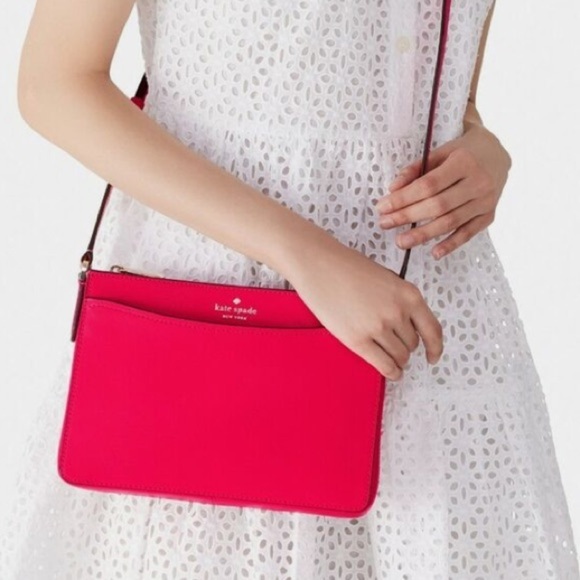 Kate Spade Pink Bag saffiano leather pink bikini cameron crossbody new with tags - Picture 1 of 14